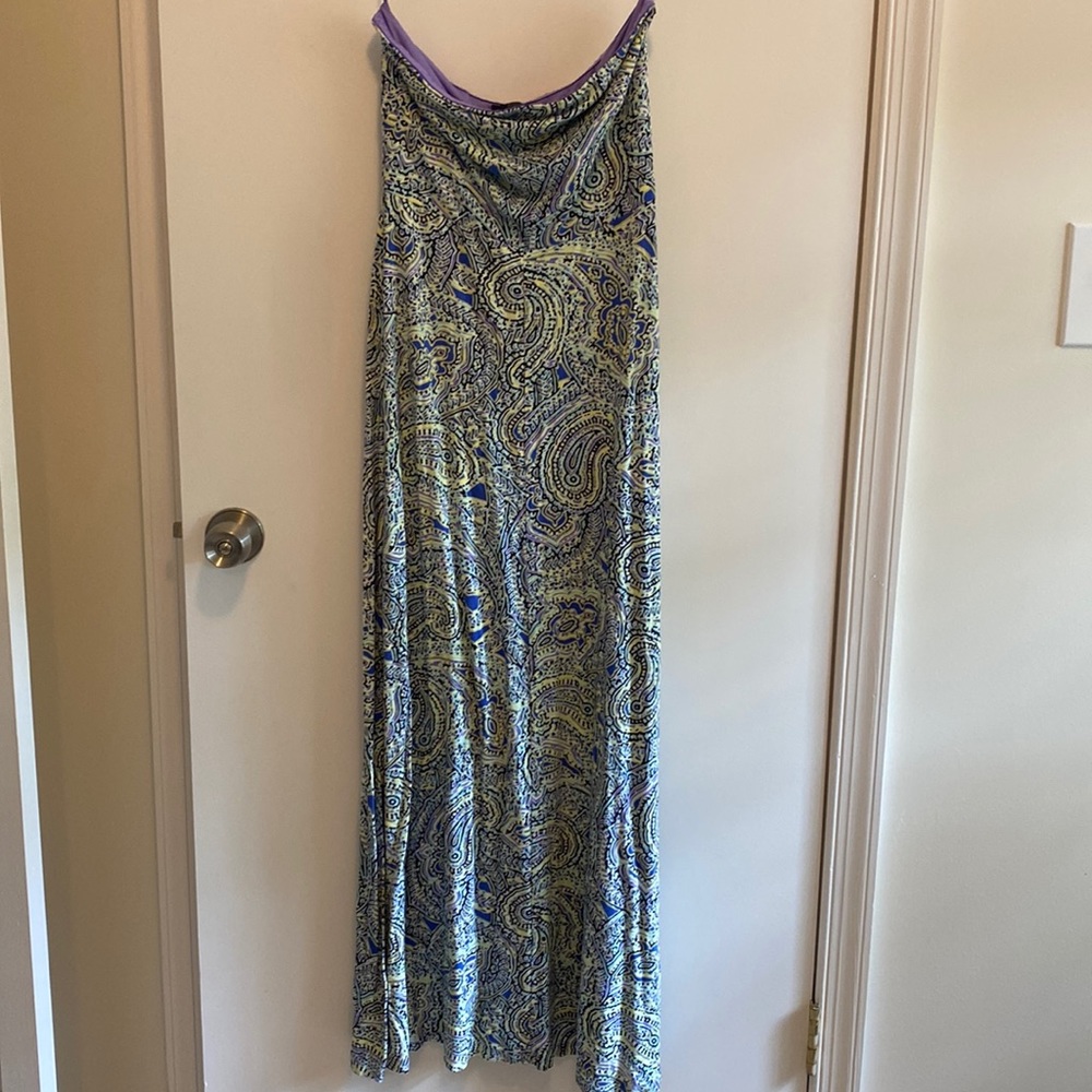 Paisley fitted maxi dress